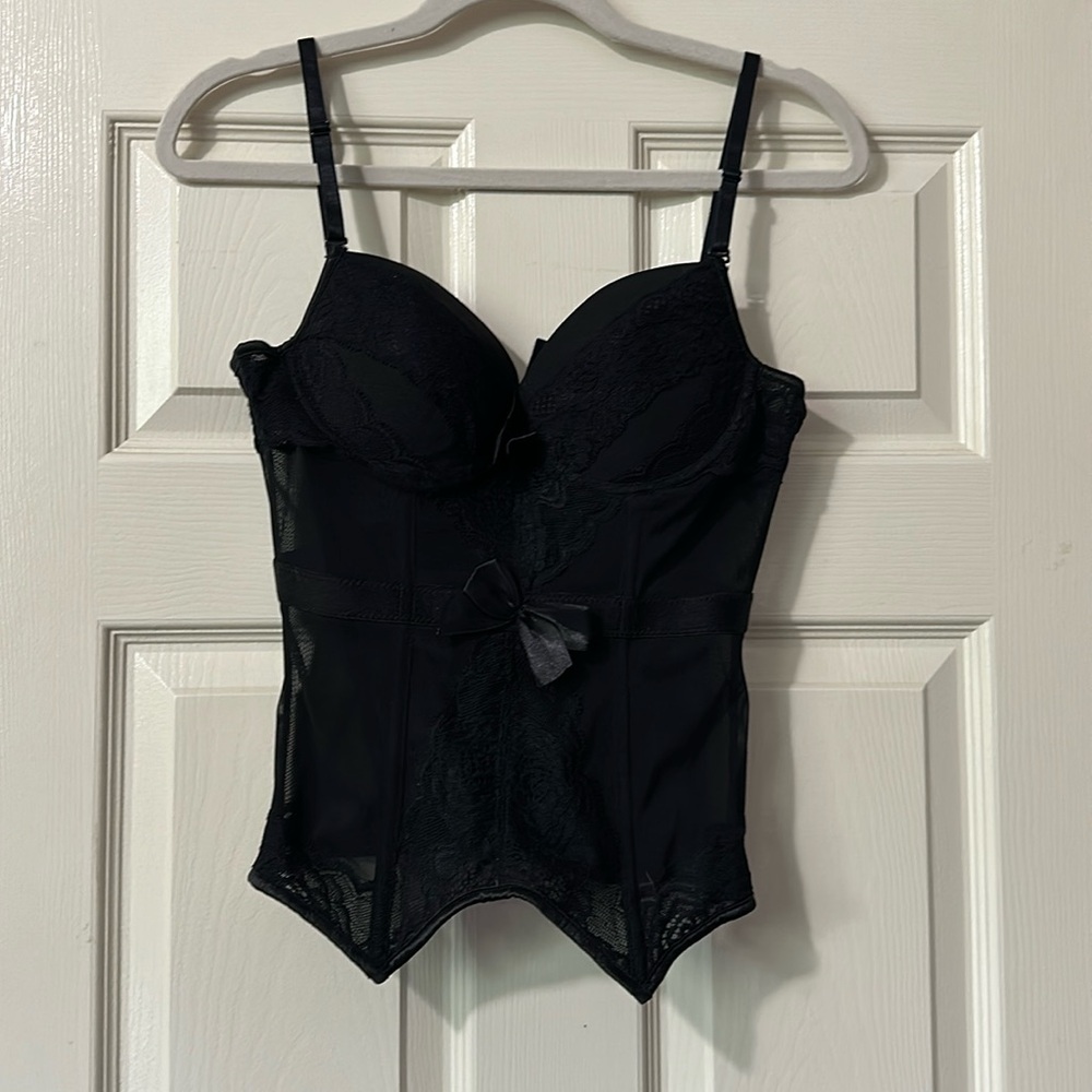 Black lace corset top